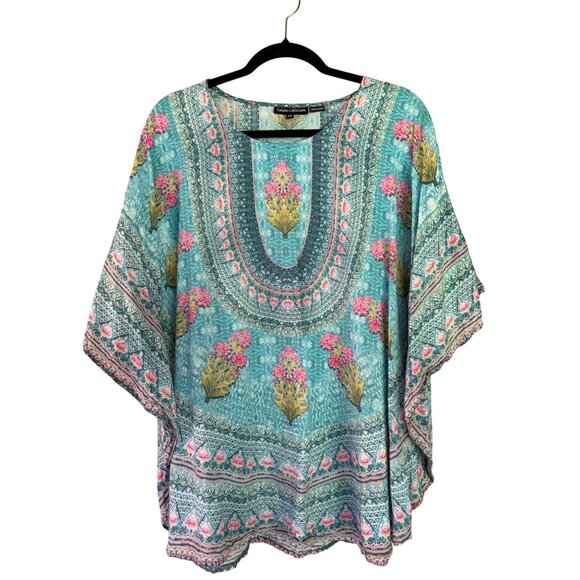 Tolani Collection Narissa Beachy Boho Tunic Top MP Multicolor Floral Size M - Picture 2 of 12